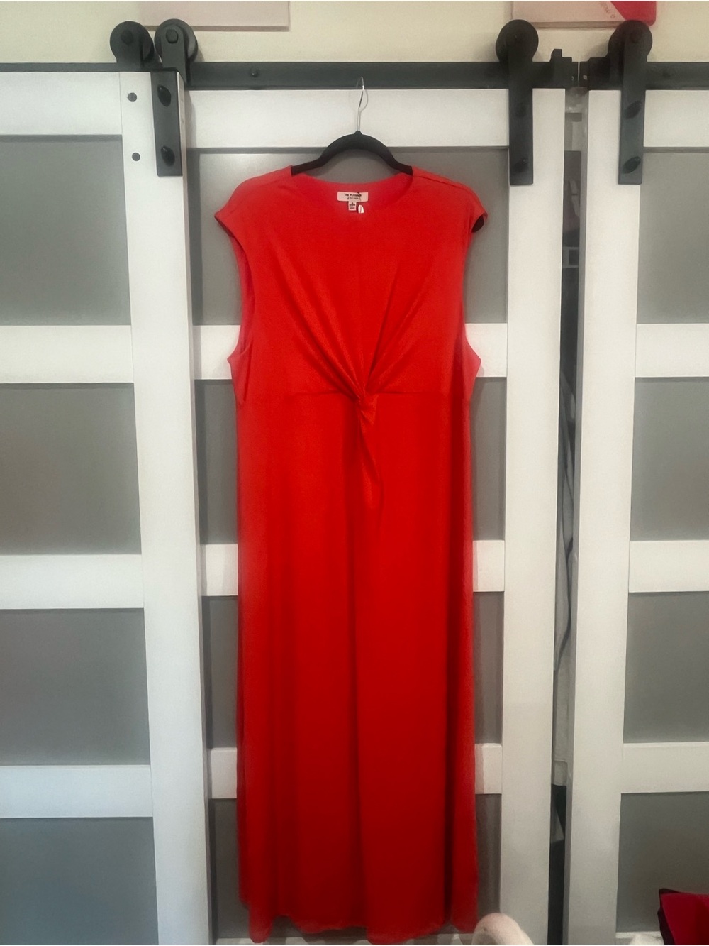 Old Navy Red/Orange Sleeveless Twist-Front Maxi Dress